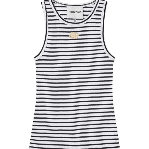 Munthe Tezza Striped Top Black