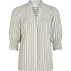 Neo Noir Diana Crepe Stripe Blouse Brown