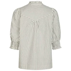 Neo Noir Diana Crepe Stripe Blouse Brown