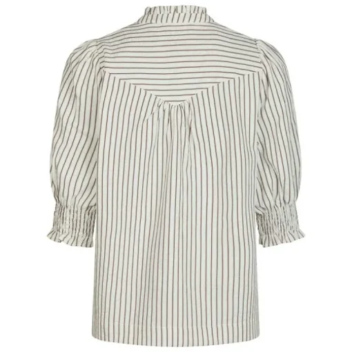 Neo Noir Diana Crepe Stripe Blouse Brown