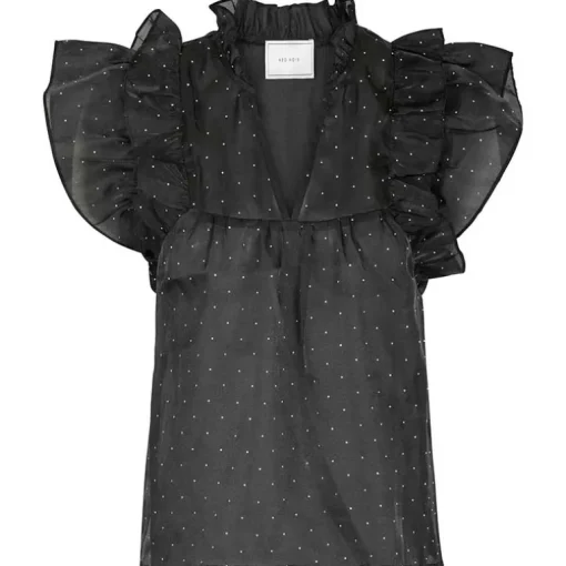 Neo Noir Jayla Bedazzled Top Black