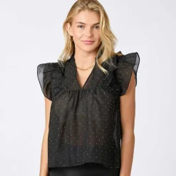 Neo Noir Jayla Bedazzled Top Black