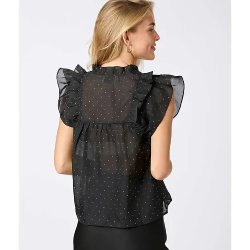 Neo Noir Jayla Bedazzled Top Black