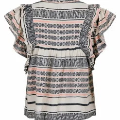 Neo Noir Jayla Stitch Print Top Sand