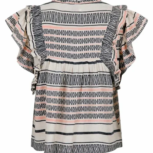 Neo Noir Jayla Stitch Print Top Sand
