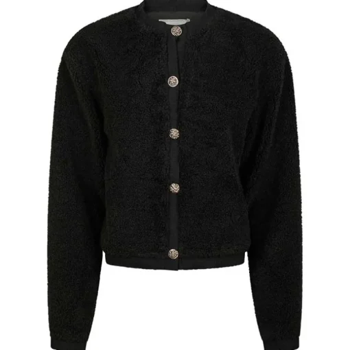 Neo Noir Limo Fluffy Knit Cardigan Black