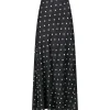 Neo Noir Lola Retro Dot Long Skirt Black