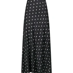 Neo Noir Lola Retro Dot Long Skirt Black