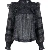 Neo Noir Sarna Mini Rose Blouse Black