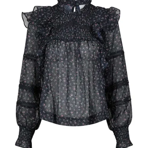 Neo Noir Sarna Mini Rose Blouse Black