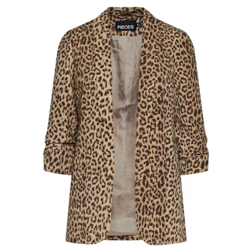 Pieces PCBosella 3/4 Printed Blazer Noos BC Natural Leo