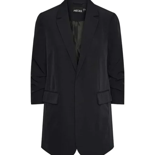 Pieces PCBosella New 3/4 Printed Long Blazer Black