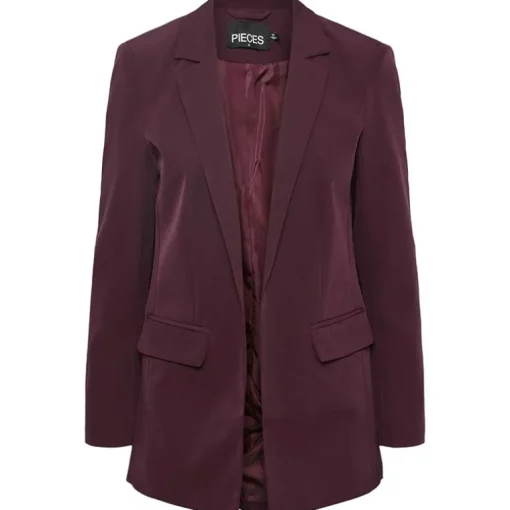Pieces PCBozzy LS Loose Blazer Noos Grape Wine