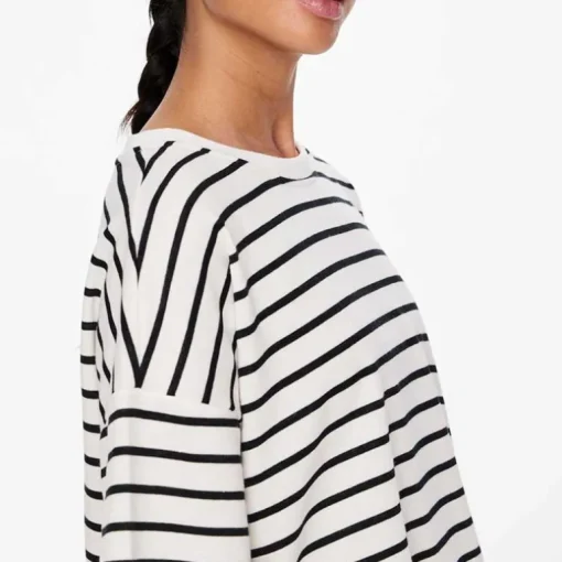Pieces PCChilli Summer 2/4 SWT Stripe Cloud Dancer