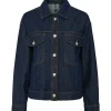 Pieces PCElma Denim Jacket Noos Dark Blue Denim
