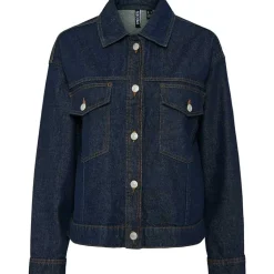 Pieces PCElma Denim Jacket Noos Dark Blue Denim
