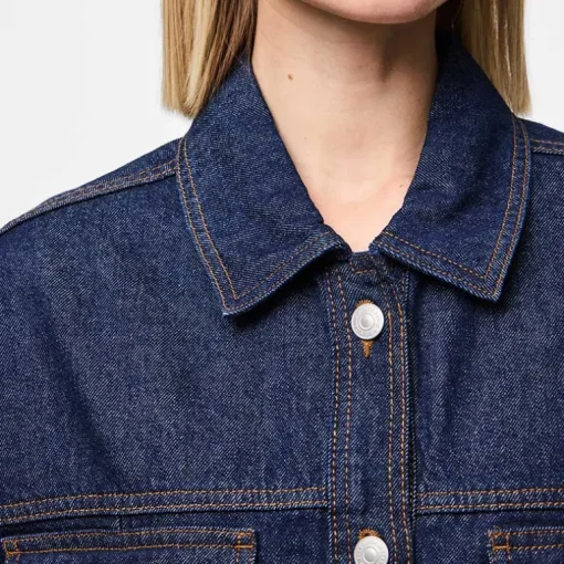 Pieces PCElma Denim Jacket Noos Dark Blue Denim