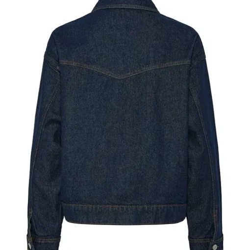 Pieces PCElma Denim Jacket Noos Dark Blue Denim