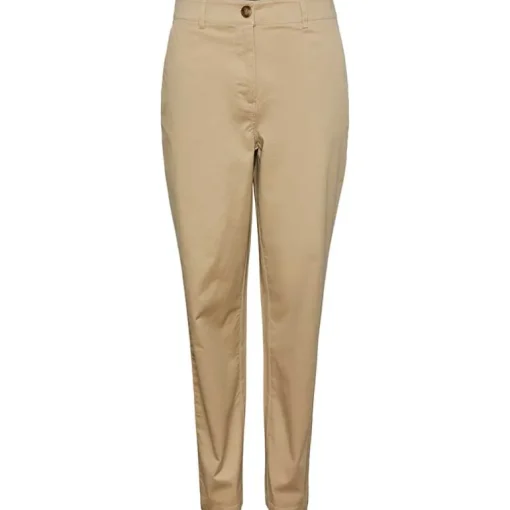 Pieces PCFallyn HW Chino Pants Sand