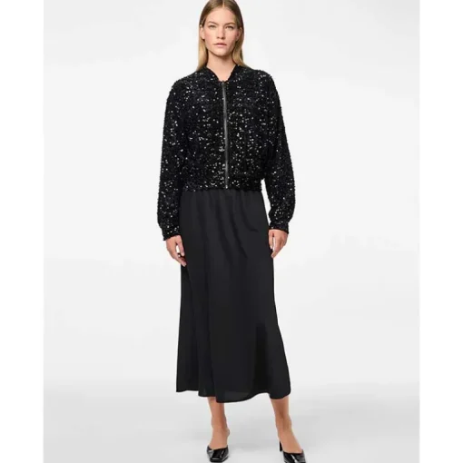 Pieces PCFranan HW Ankel Skirt WVN Noos Black