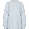 Pieces PCIrena LS Oxford Shirt Noos Bright White Stripes