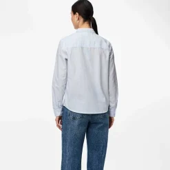 Pieces PCIrena LS Oxford Shirt Noos Bright White Stripes