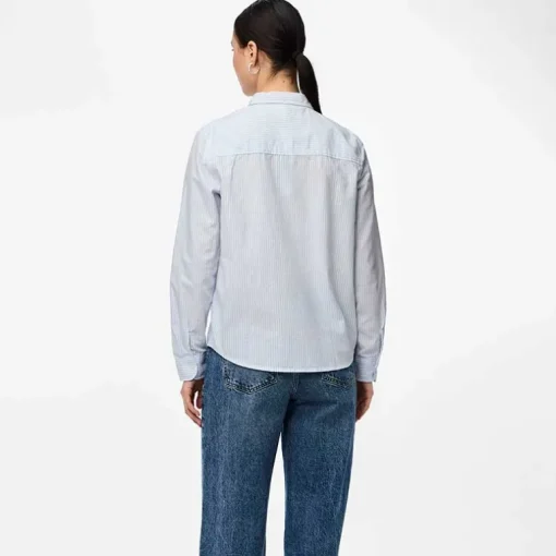 Pieces PCIrena LS Oxford Shirt Noos Bright White Stripes