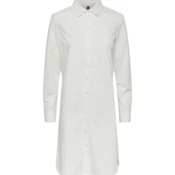 PIECES PCJAYLA LS SHIRT DRESS NOOS BC HVID