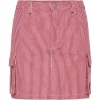 Pieces PCJayla MW Short Skirt High Risk Red Stripes Bright White