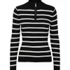 Pieces PCJo LS T-Neck Half Zip Knit MM Sort