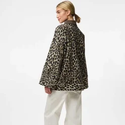Pieces PCJunia LS Loose Denim Jacket Nomad Leo