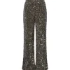 Pieces PCKam HW Wide Pant Morel Silver Sequins