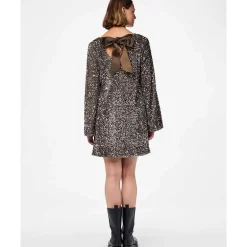 Pieces PCKam LS Deep Back Bow Dress Morel