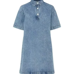Pieces PCKenya SS A-Shape Denim Dress Noos Medium Blue