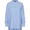 Pieces PCMelia LS Loose Shirt Noos Grapemist Stripes