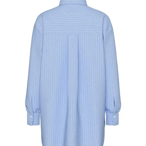 Pieces PCMelia LS Loose Shirt Noos Grapemist Stripes
