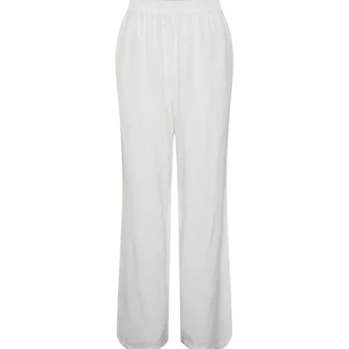 Pieces PCMilano HW Wide Pant D2D PB Hvid
