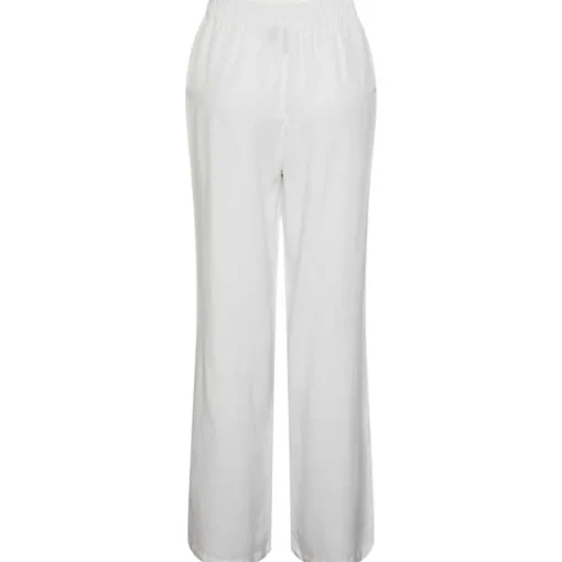 Pieces PCMilano HW Wide Pant D2D PB Hvid