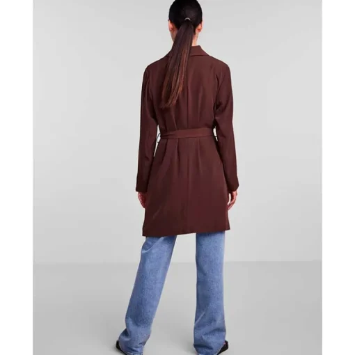 PIECES PCNATASJA LS LONG BLAZER BRUN