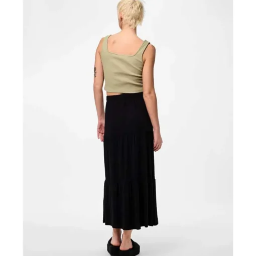 Pieces PCNeora HW Ankle Skirt SA BC Sort
