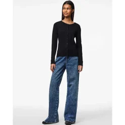 Pieces PCNora LS O-neck Knit Cardigan Noos Black