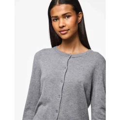 Pieces PCNora LS O-neck Knit Cardigan Noos Medium Grey Melange