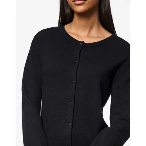 Pieces PCNora LS O-neck Knit Cardigan Noos Black
