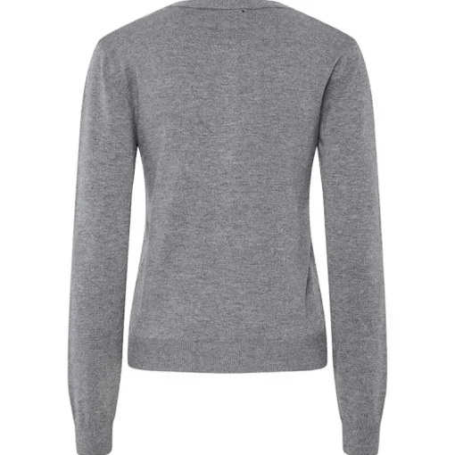 Pieces PCNora LS O-neck Knit Cardigan Noos Medium Grey Melange
