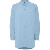Pieces PcPoppy Ls Oxford Loose Shirt WVN Noos Cashmere Blue