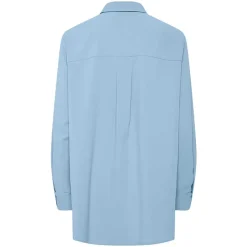 Pieces PcPoppy Ls Oxford Loose Shirt WVN Noos Cashmere Blue
