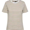 Pieces PCRia SS Tee Stripes Noos Silver Mink