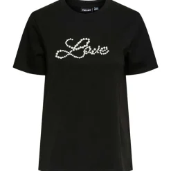 Pieces PCRine SS Printed T-Shirt Black