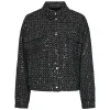 Pieces PCRoberta LS Sequins Jacket Grey Denim