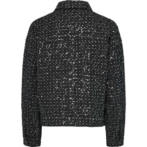 Pieces PCRoberta LS Sequins Jacket Grey Denim